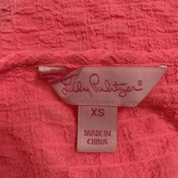 Lilly Pulitzer Naeem Pink Fringe Top XS Excellent Condition Sleeveless RARE HTF - Picture 8 of 10